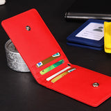 Hot Leather Wallet Work Office Retractable Lanyard with Silica Gel Material ID Card Credit Card Badge Holder + Lanyard + 5 Slots