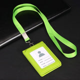 Hot Leather Wallet Work Office Retractable Lanyard with Silica Gel Material ID Card Credit Card Badge Holder + Lanyard + 5 Slots