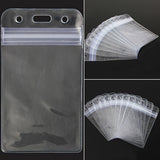 ISKYBOB 10Pcs Vertical Transparent Vinyl Plastic Clears ID Card Badge Holder Wholesale