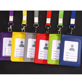 Hot Leather Wallet Work Office Retractable Lanyard with Silica Gel Material ID Card Credit Card Badge Holder + Lanyard + 5 Slots